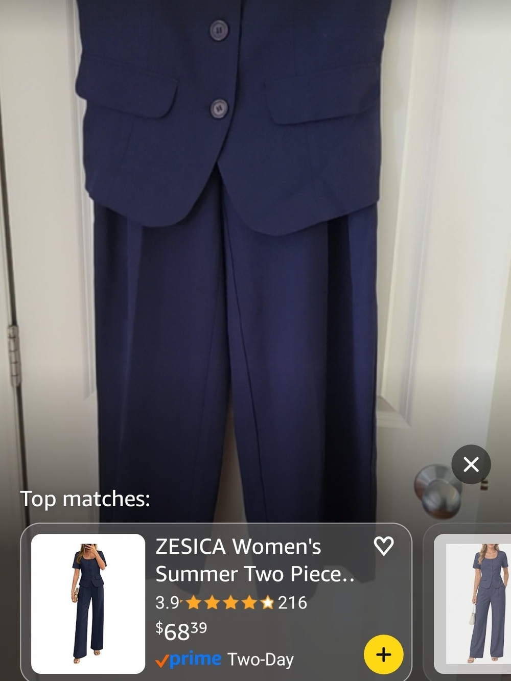 Women's Navy Wide-Leg Dress Trousers